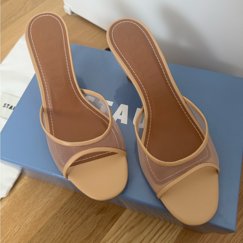 STAUD Tan Heels Elegant Minimalist Design